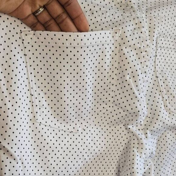 Andrea Jovine Polka Dot Skinny Jeans Women's Size 8 White Black Stretch Denim - Picture 13 of 15